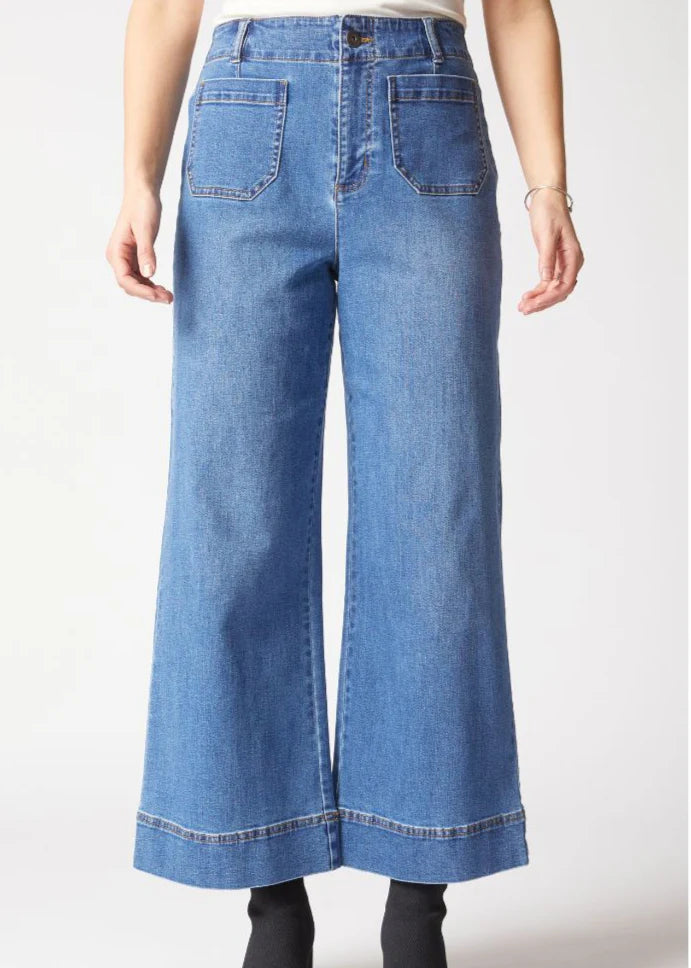Habitat Stretch Denim Wide Leg Ankle Jean in Medium Denim