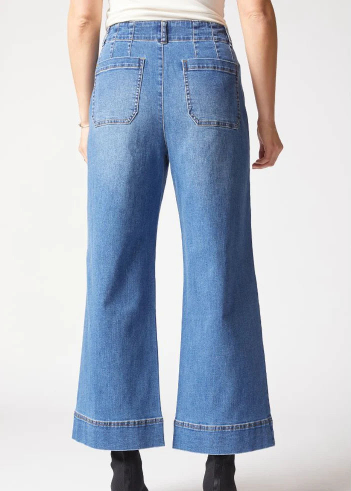 Habitat Stretch Denim Wide Leg Ankle Jean in Medium Denim