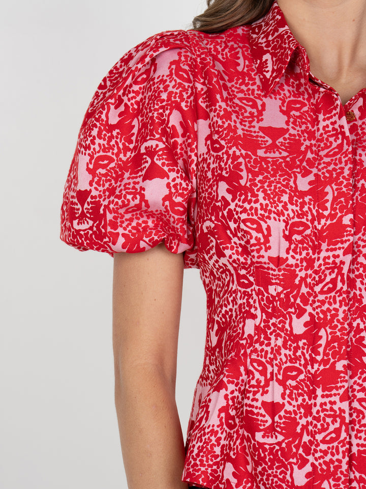 Emily Mccarthy Britt Top in Cheeky Cheetah