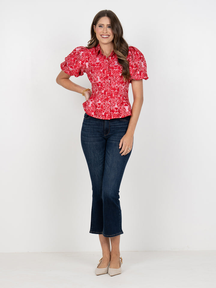 Emily Mccarthy Britt Top in Cheeky Cheetah