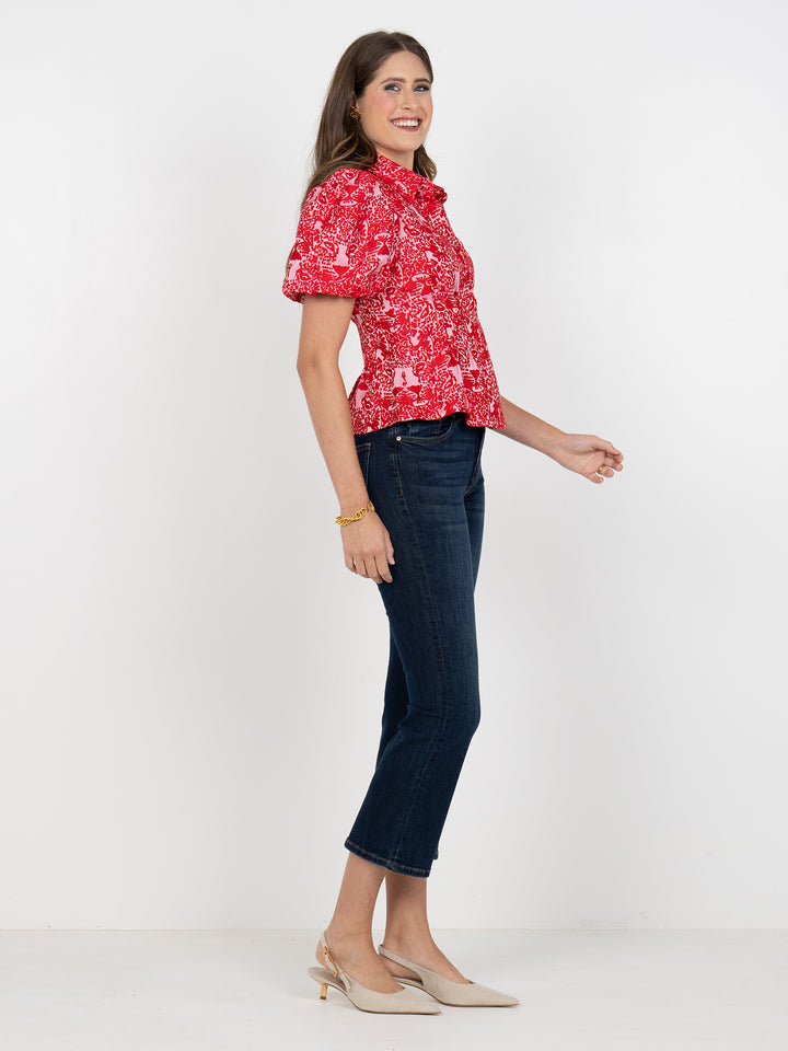 Emily Mccarthy Britt Top in Cheeky Cheetah