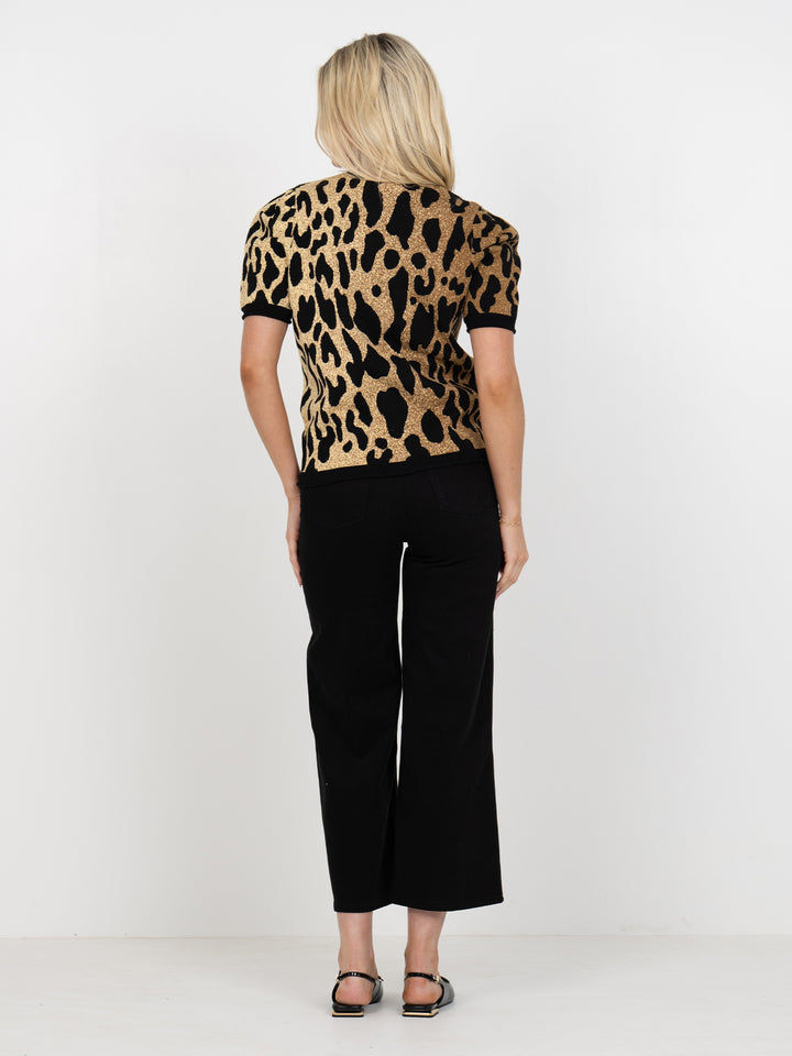 Emily Mccarthy Crewneck Tee in Lady Leopard