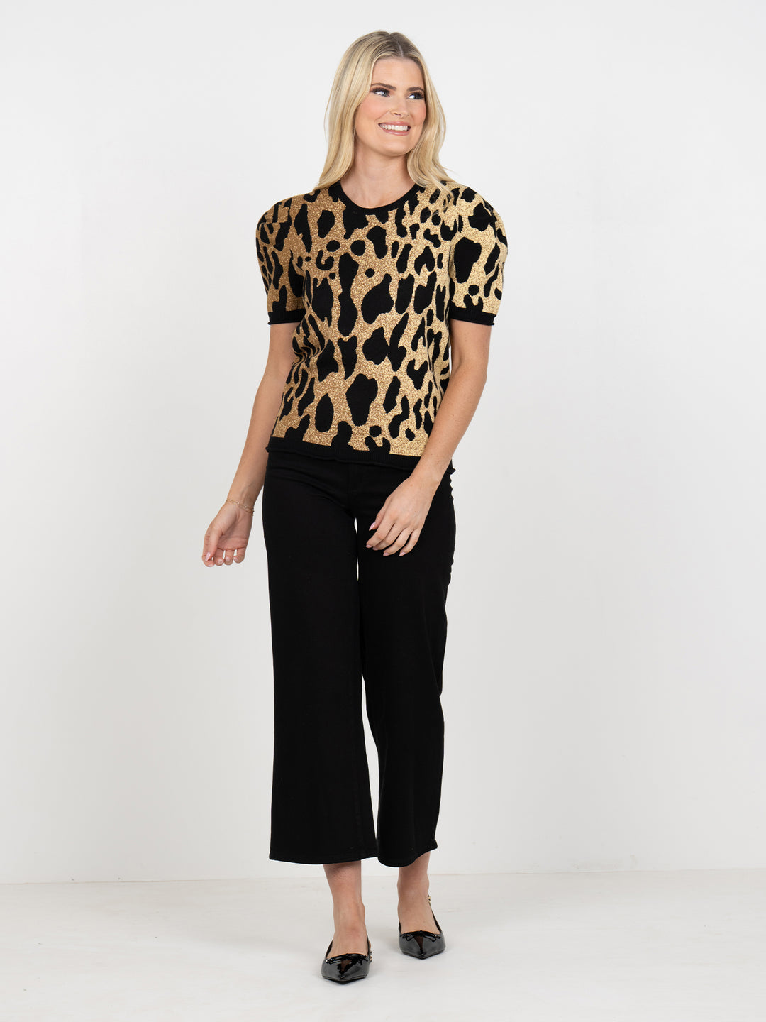Emily Mccarthy Crewneck Tee in Lady Leopard