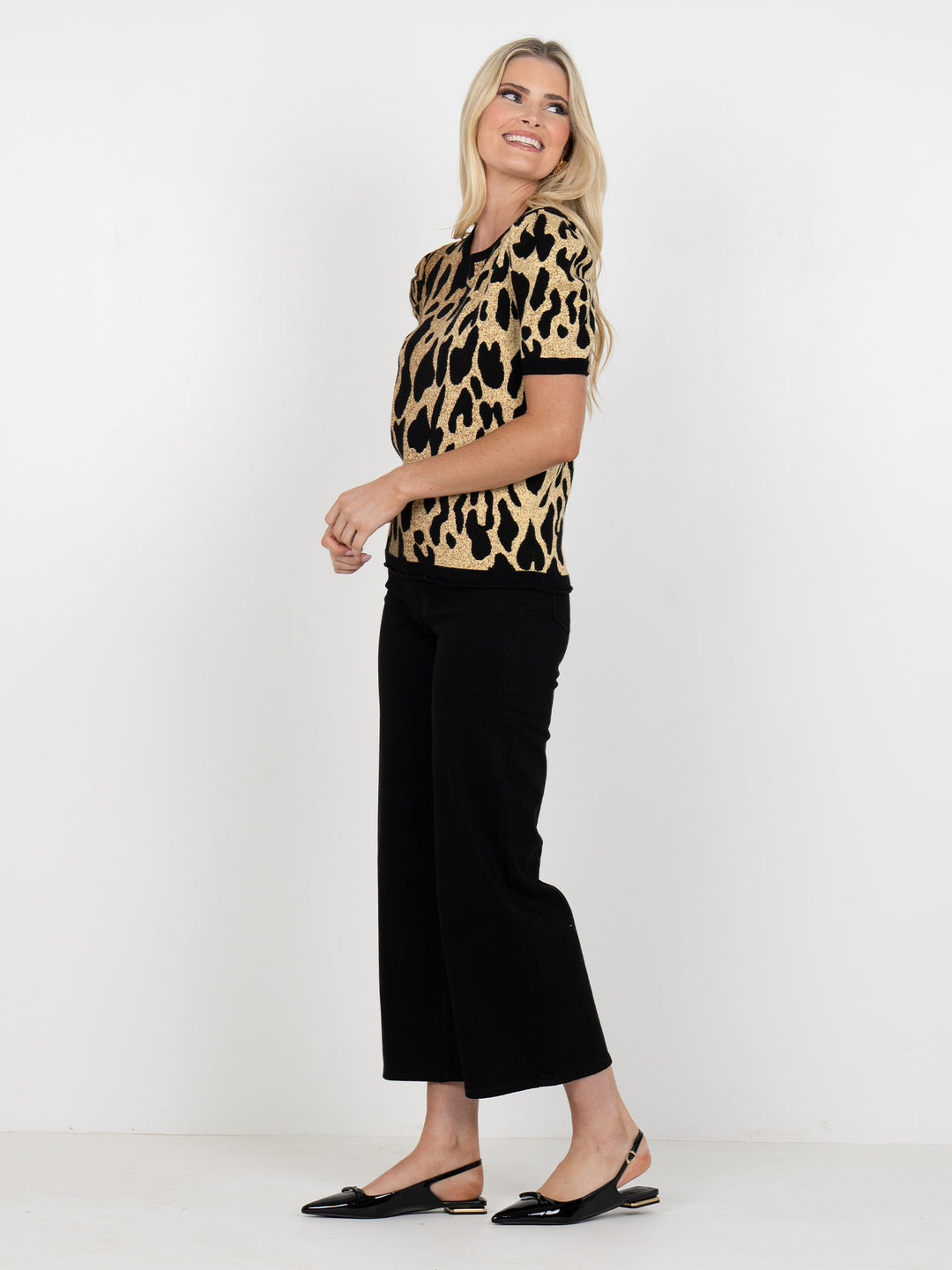 Emily Mccarthy Crewneck Tee in Lady Leopard