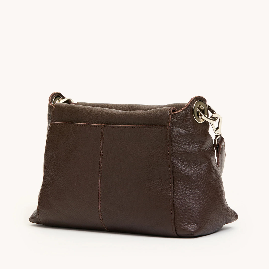 Hammitt Bryant Med Shoulder Bag in Espresso Pebble