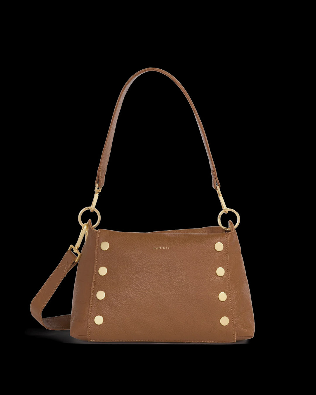 Hammitt Bryant med Mahogany Pebble/Brushed Gold Red Zip