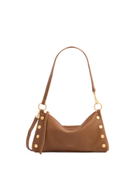 Hammitt Kyle Medium Mahogany Pebble/Brushed Gold Red Zip