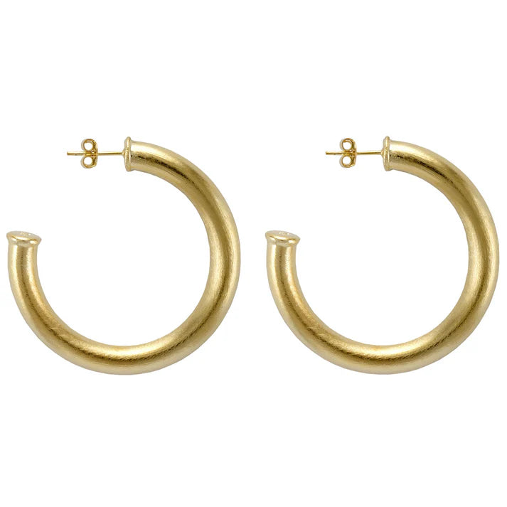 Shelia Fajl Chantal Hoops in Brushed Gold