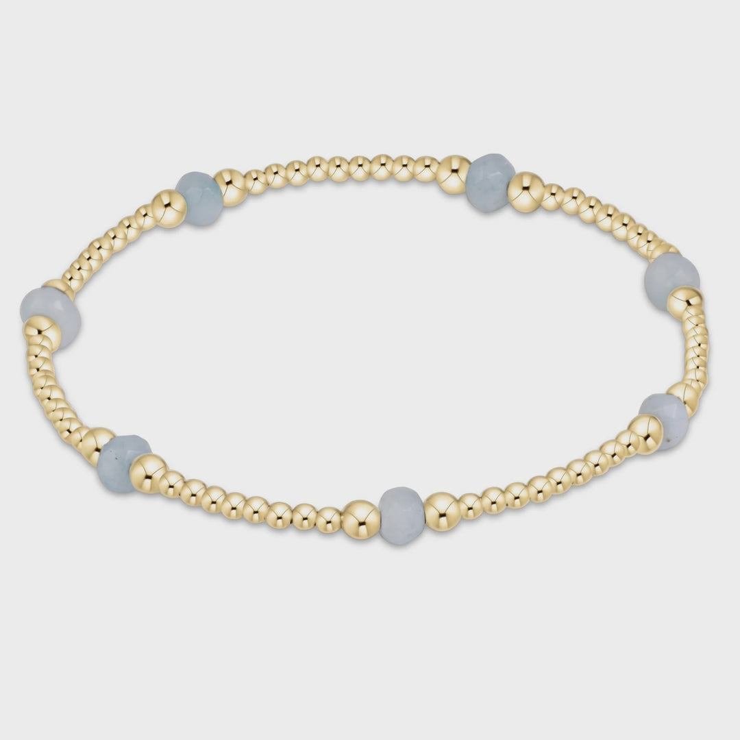 Enewton Extends purpose gemstone 4mm bracelet - aquamarine