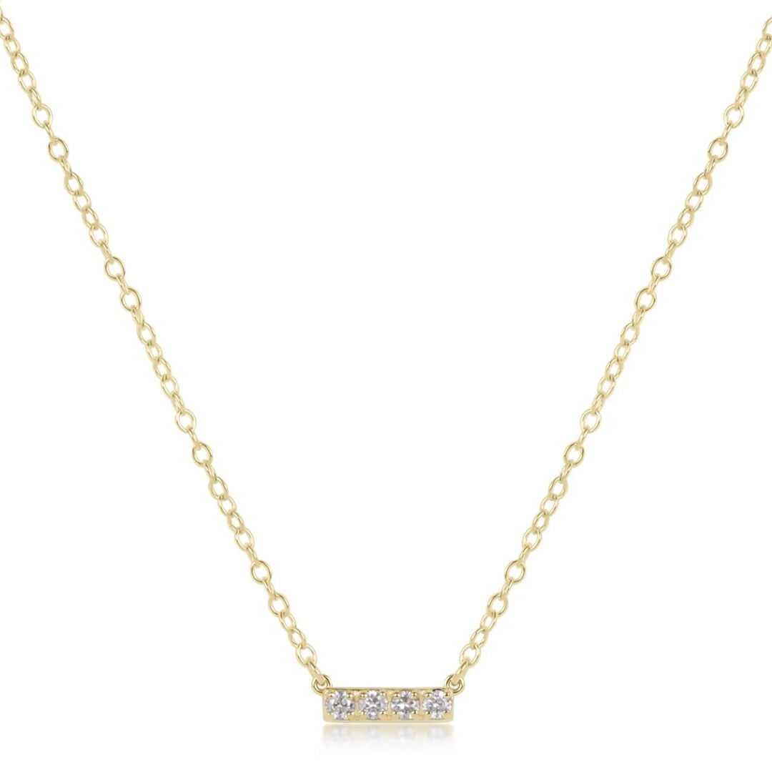 Enewton 14kt gold and diamond significance bar necklace - four