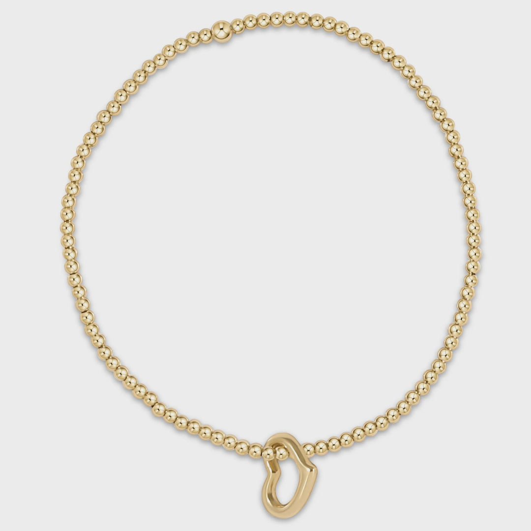 Enewton classic gold 2.5mm bracelet - love gold charm