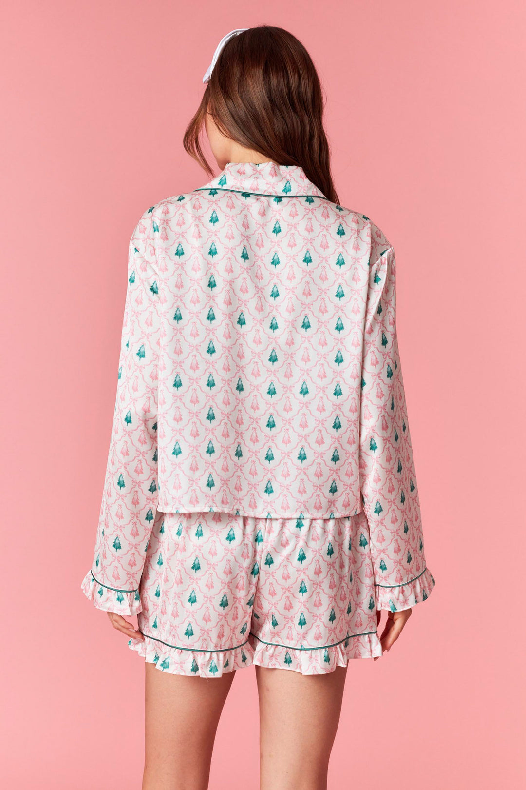 Pink Christmas Tree Pajama Set