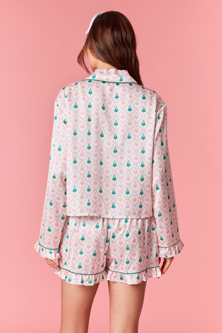 Pink Christmas Tree Pajama Set