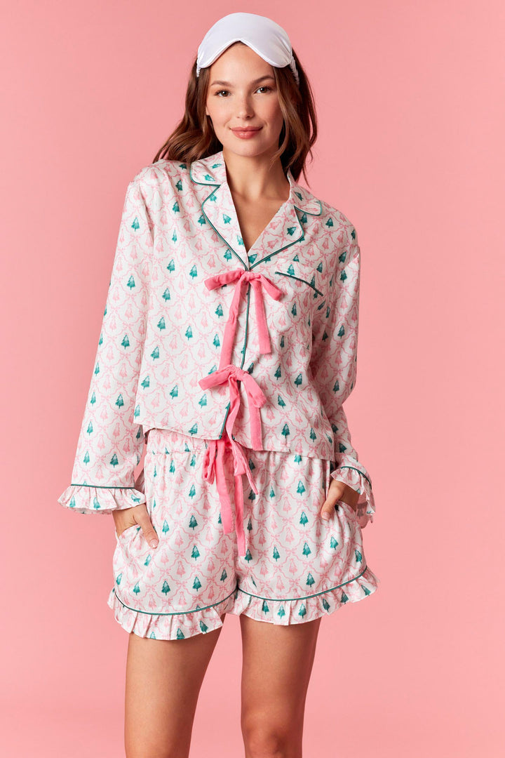 Pink Christmas Tree Pajama Set