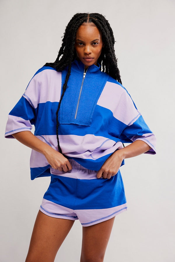 Free People Movement Retro Rugby Set in Electric Shock Blue Combo