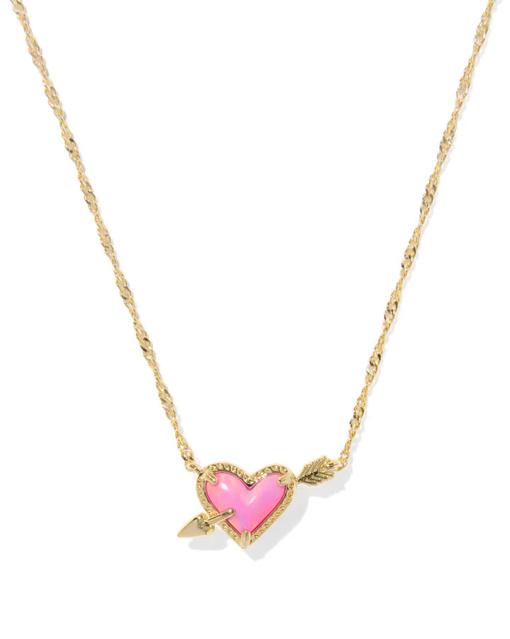 Kendra Scott Ari Heart Arrow Gold Short Pendant Necklace
