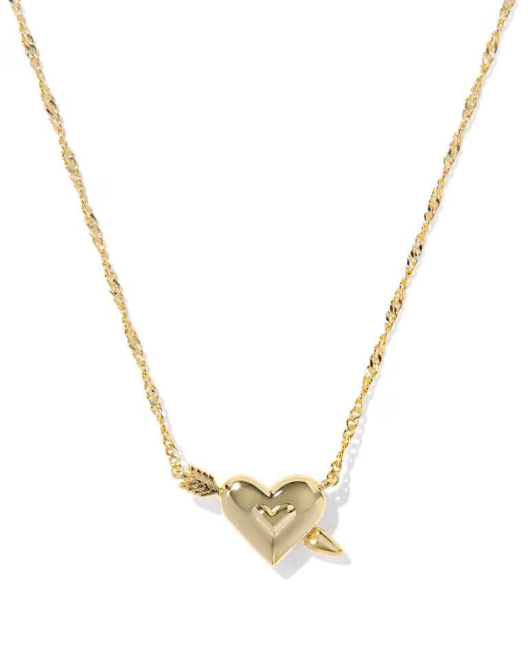 Kendra Scott Ari Heart Arrow Gold Short Pendant Necklace