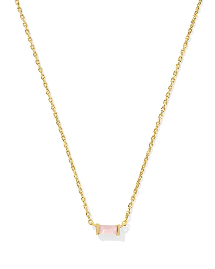 Kendra Scott Juliette Gold Pendant Necklace in Rose Quartz