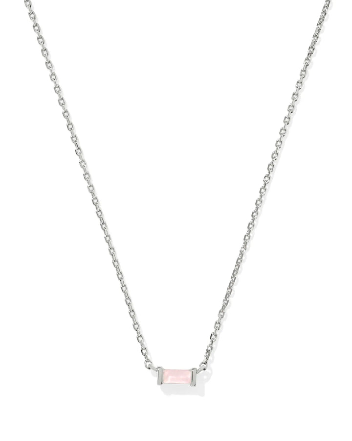 Kendra Scott Juliette Silver Pendant Necklace in Rose Quartz