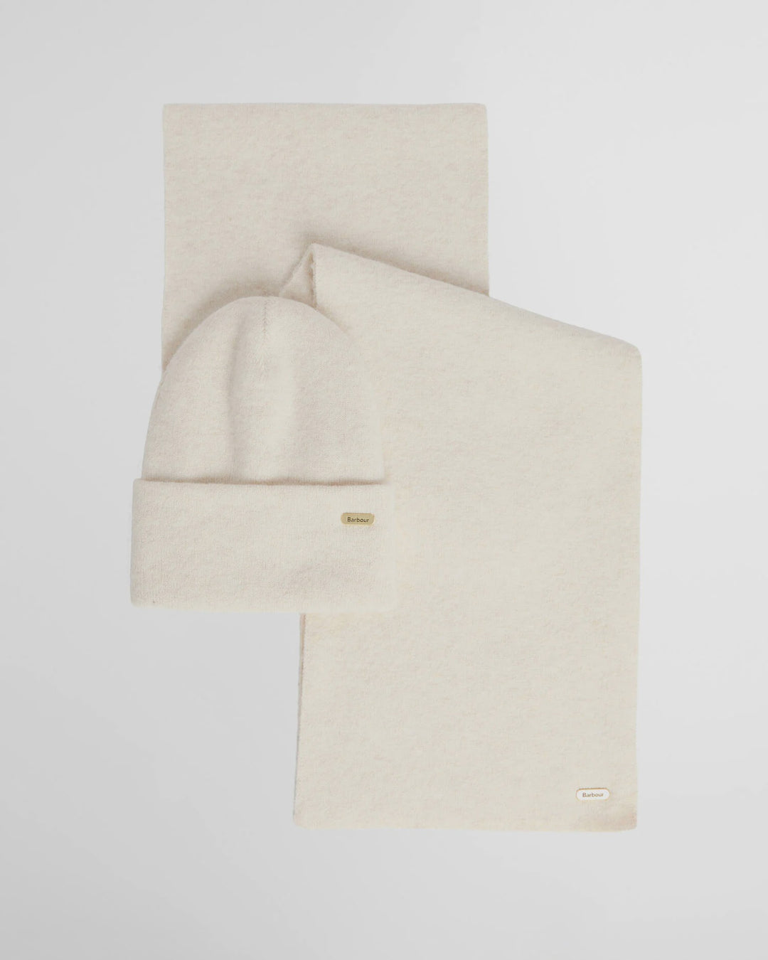Barbour Winona Beanie and Scarf Gift Set in Eggshell