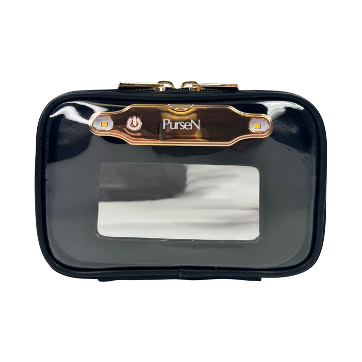 PurseN LITTMINI • Lighted Mirror Case in Timeless Black