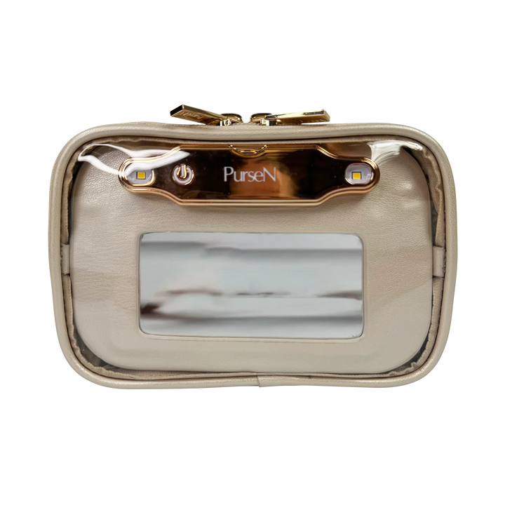 PurseN LITTMINI • Lighted Mirror Case in Pearl