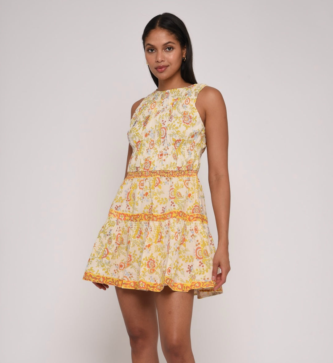 Love the Label Cleosandra Mini Dress in Suri Block Print