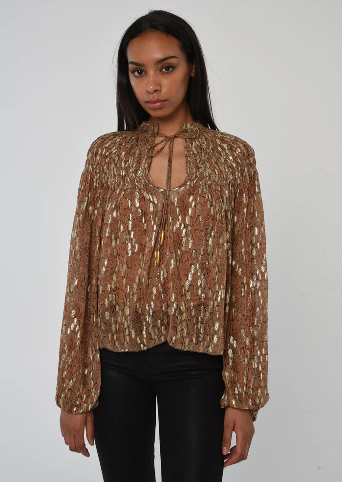 Love The Label Meredith Top in Cavalier Python Print