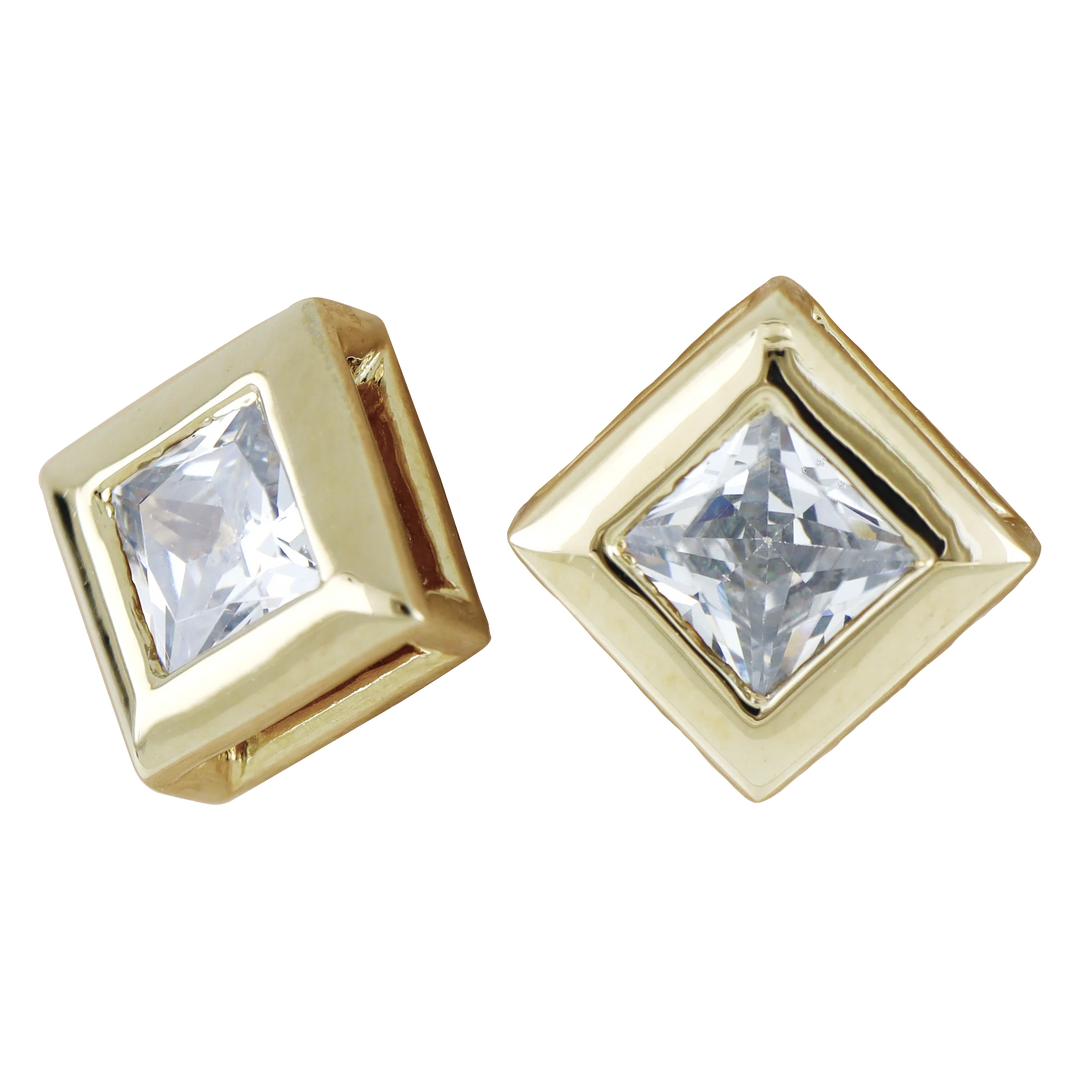 John Medeiros Celebrations 6 MM SQ Bezel Set Post Earrings