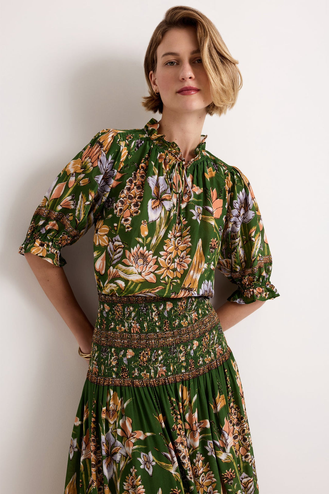 Marie Oliver Billie Blouse in Greenhouse