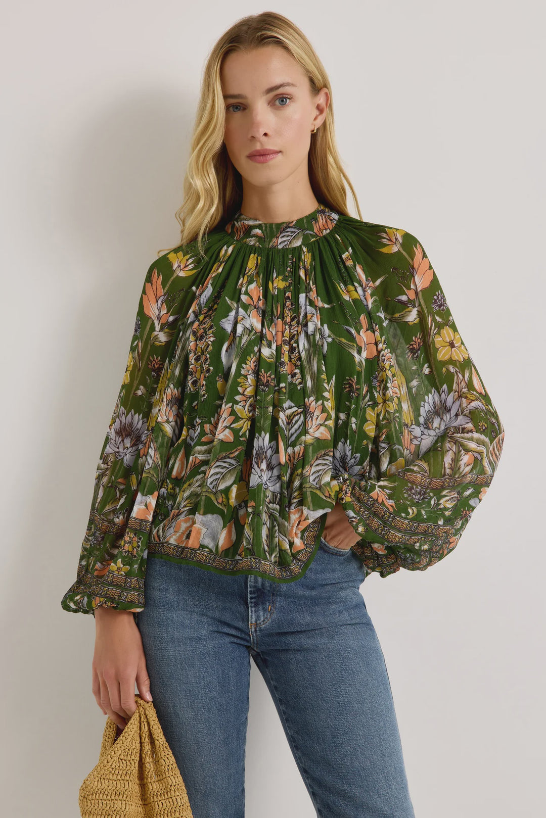 Marie Oliver Scottie Blouse in Greenhouse