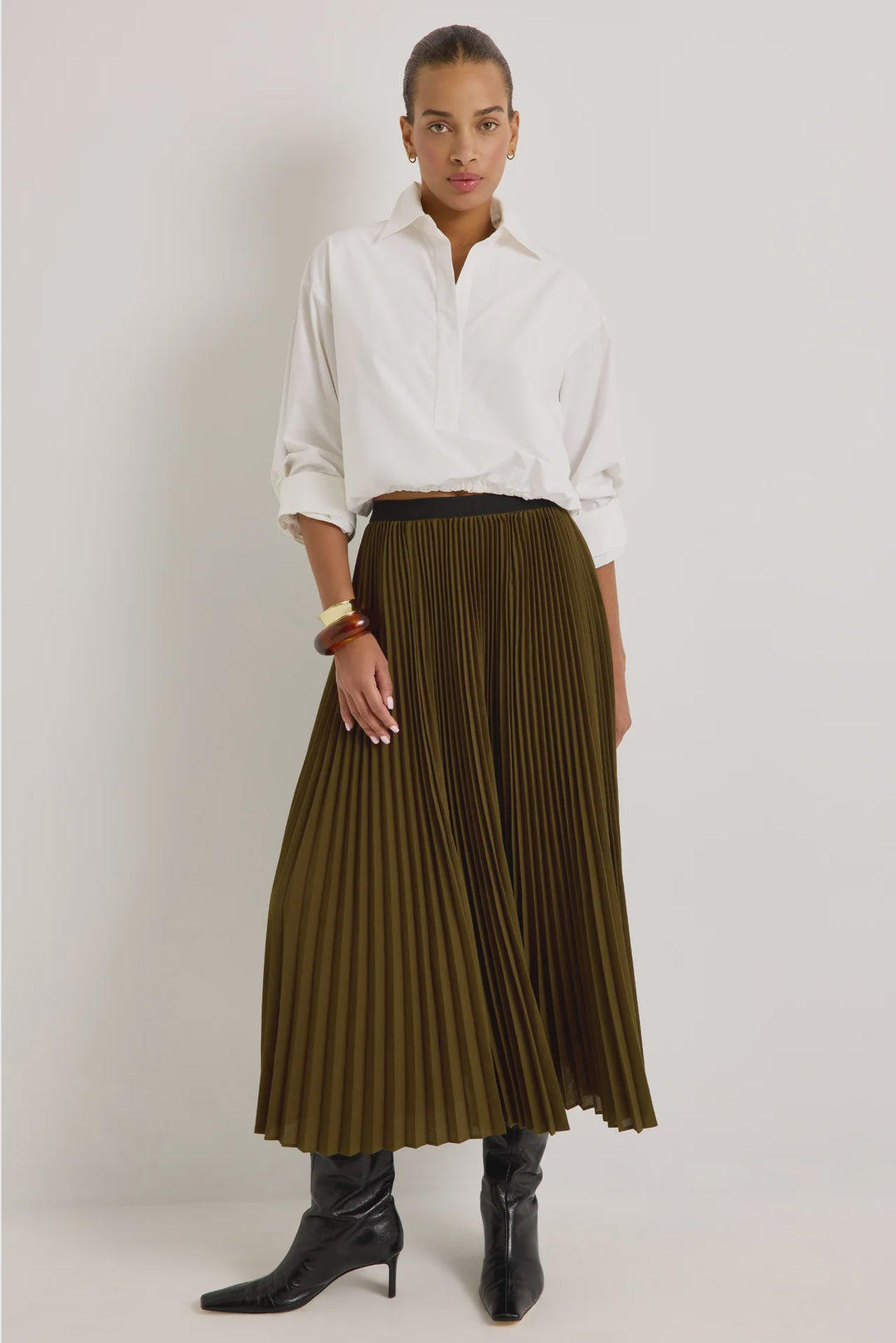 Marie Oliver Wesley Skirt in Juniper Green