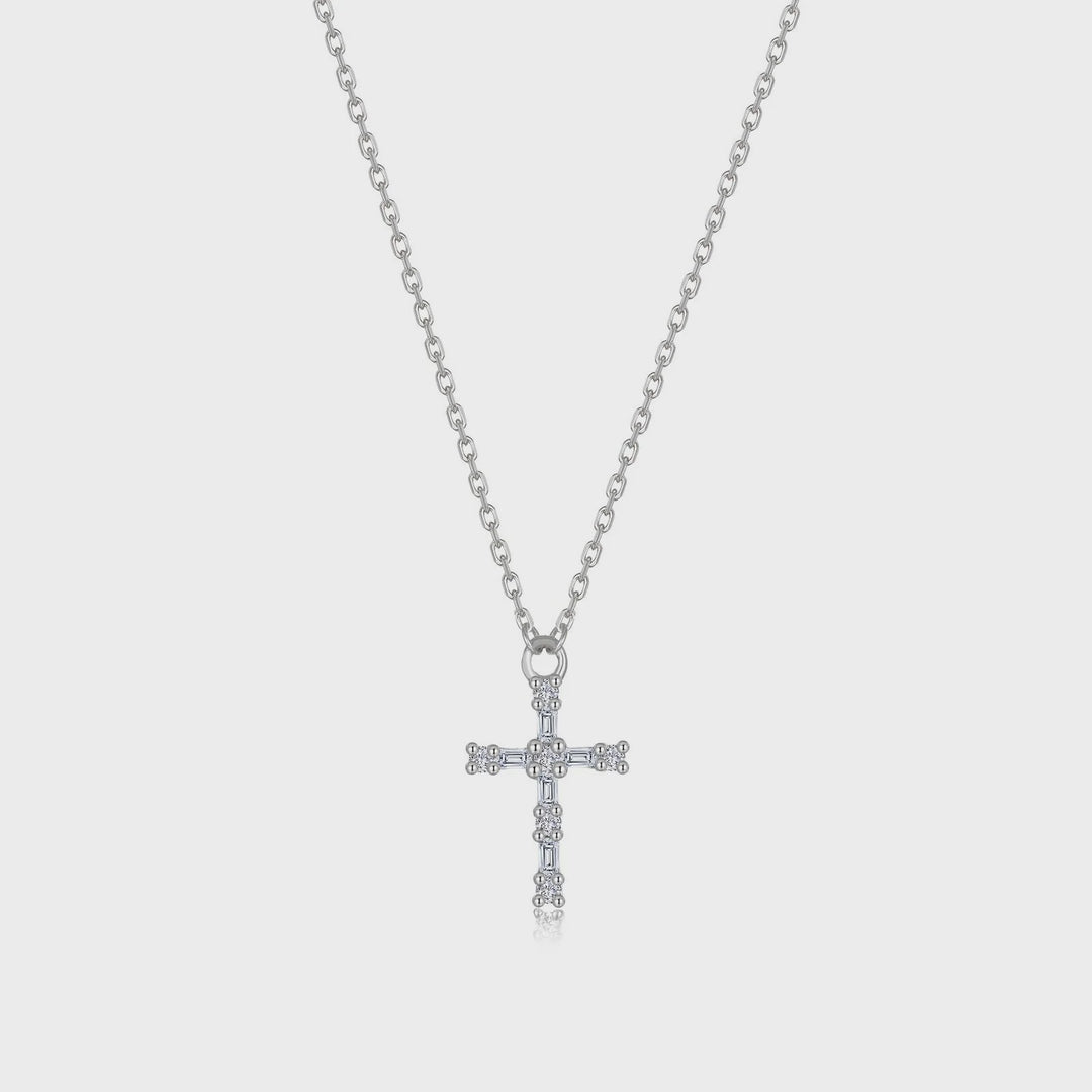 Lafonn Eden Baguette Cross Necklace
