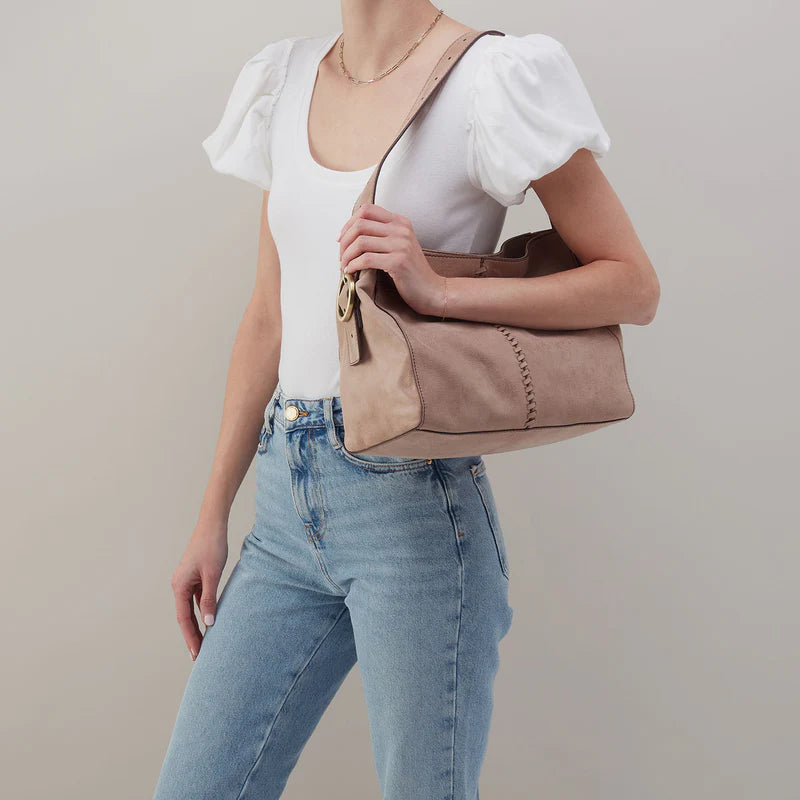 Hobo Render Shoulder Bag in Buffed Leather | Hazel