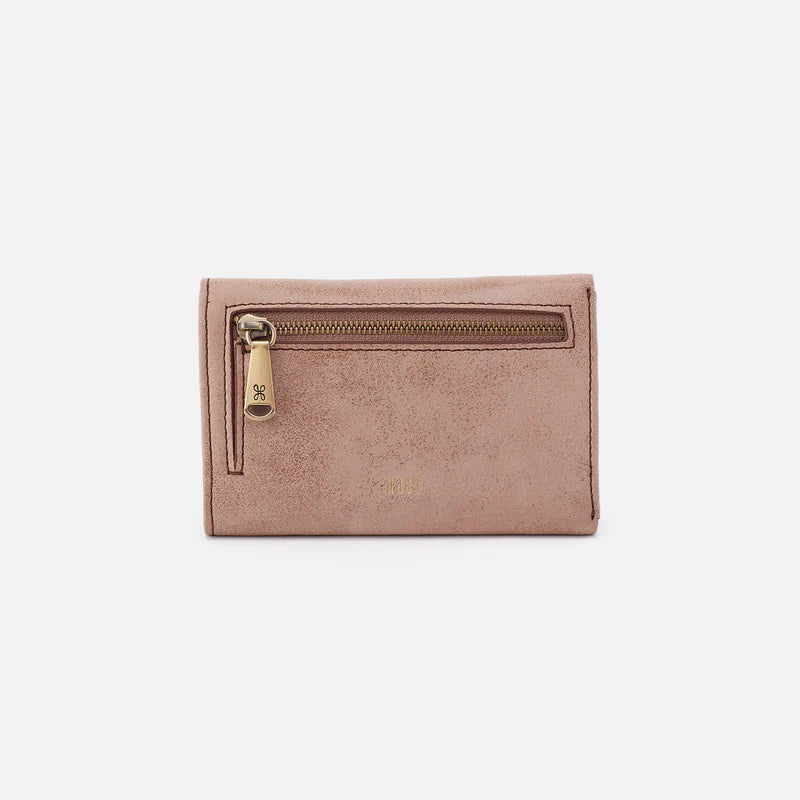 Hobo Jill Trifold Wallet in Buffed Leather | Hazel