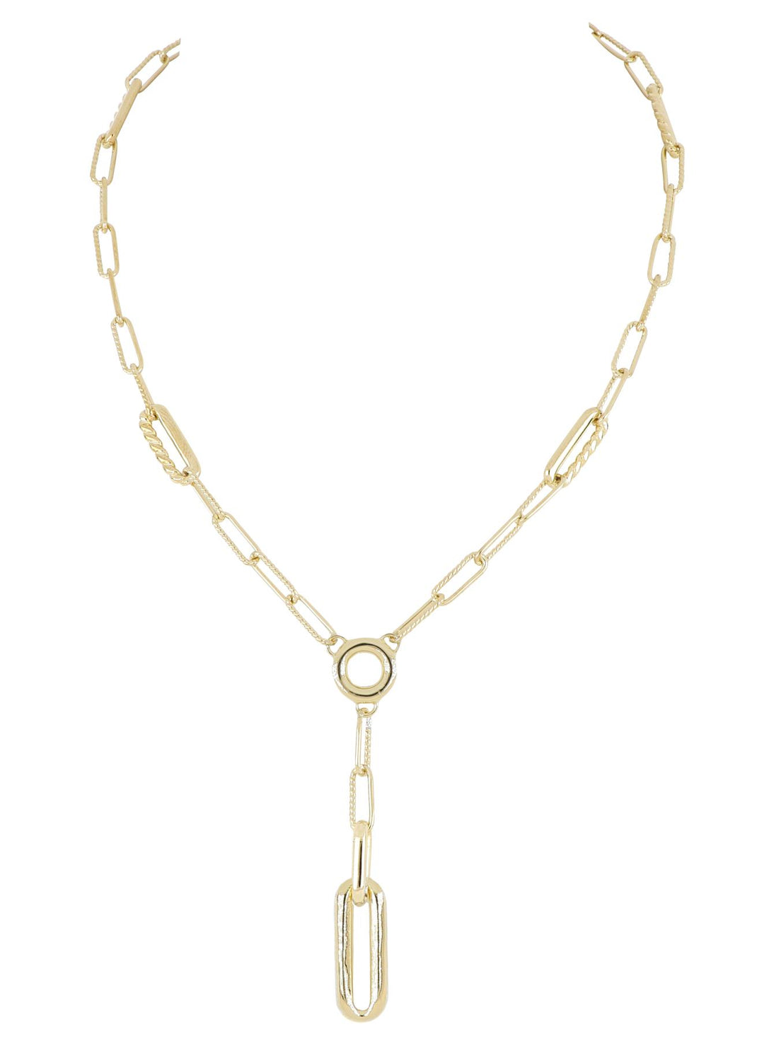 John Medeiros Diamante Circle with Y Link Necklace