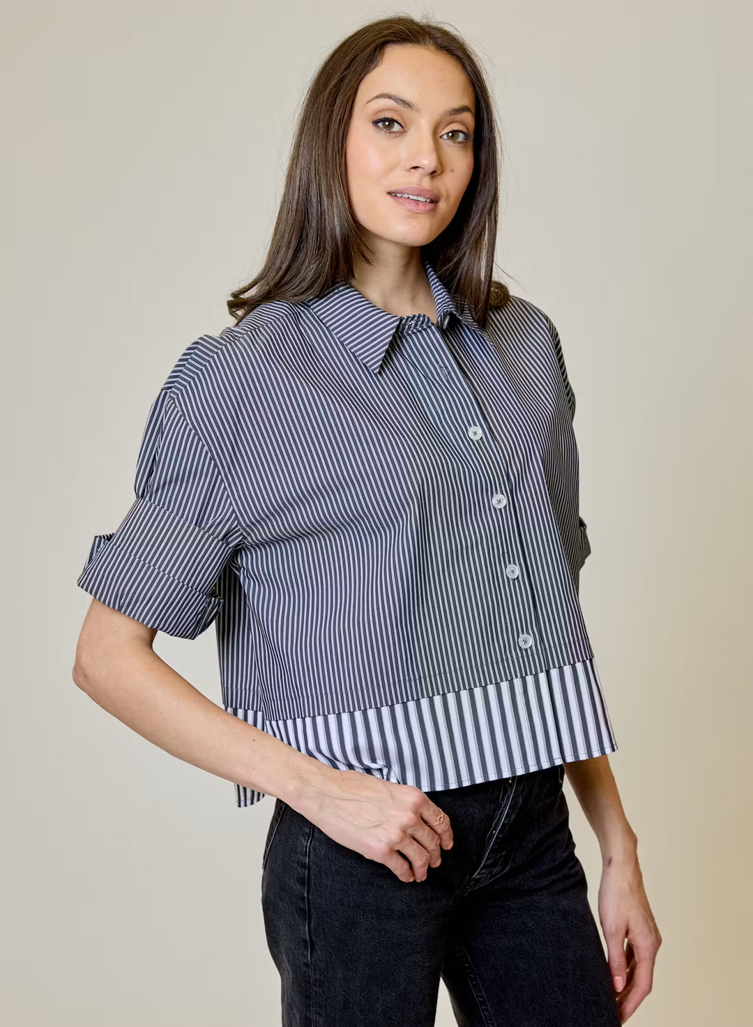 Multi Stripe Charcoal Shirt