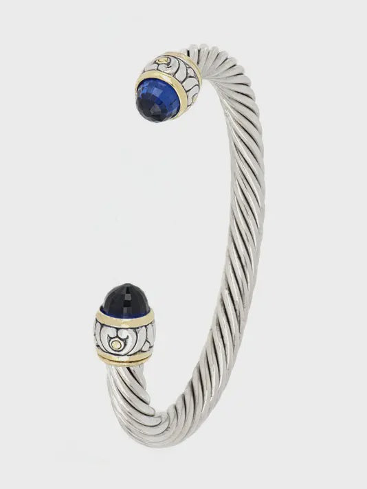 John Medeiros Nouveau Collection - Large Wire Cuff Bracelet in Indigo
