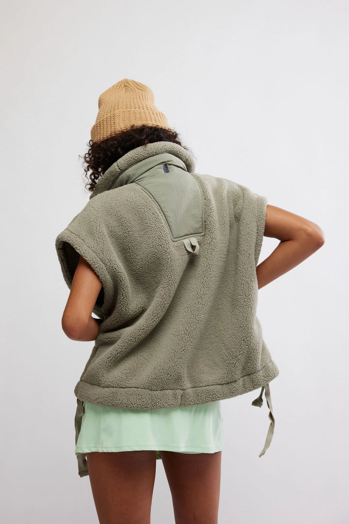 Free People Movement Scout It Out Fleece Vest in Stage Stone