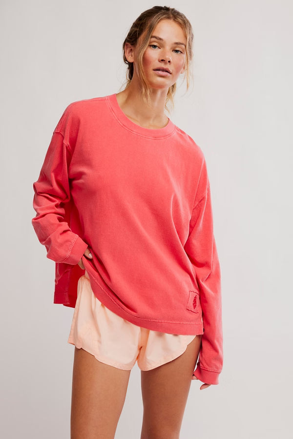 Free People Movement Hustle Layer Tee in Grapefruit