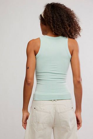 Free People So Soft Seamless Modal Tank in Camo Green