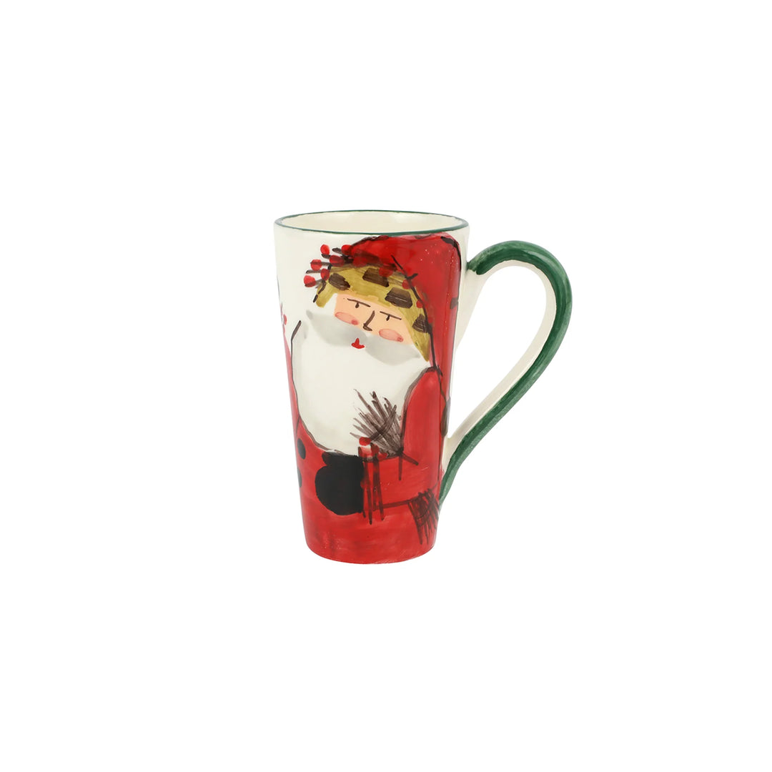 Vietri OLD ST. NICK LATTE MUG WITH BIRD NEST