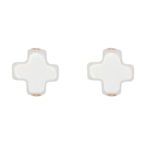 Enewton signature cross stud - off-white