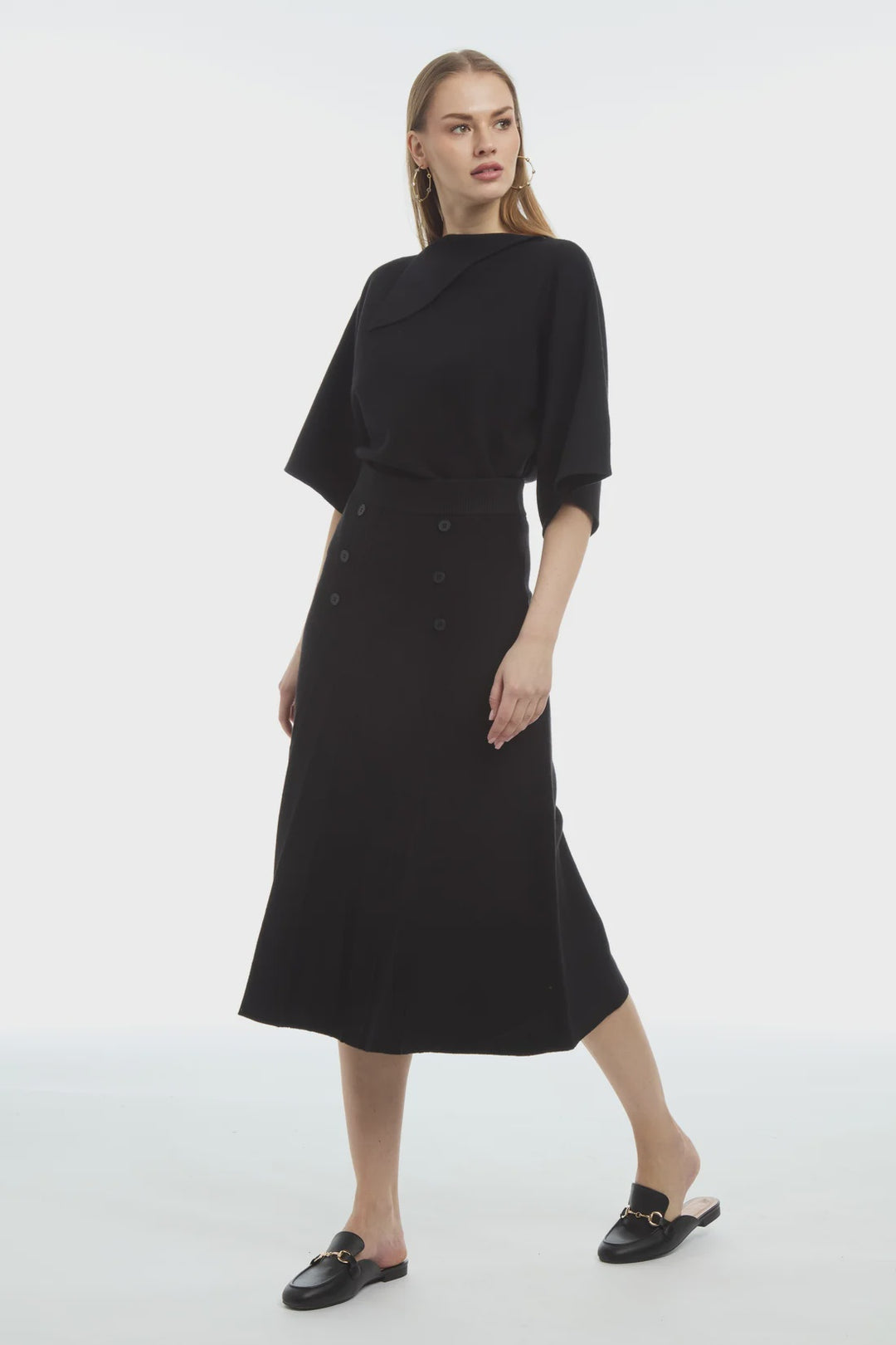Patty Kim Babette Knit Skirt in Black