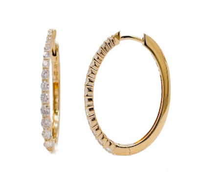 Heera Moti 0.5" Gold Hoop Earrings
