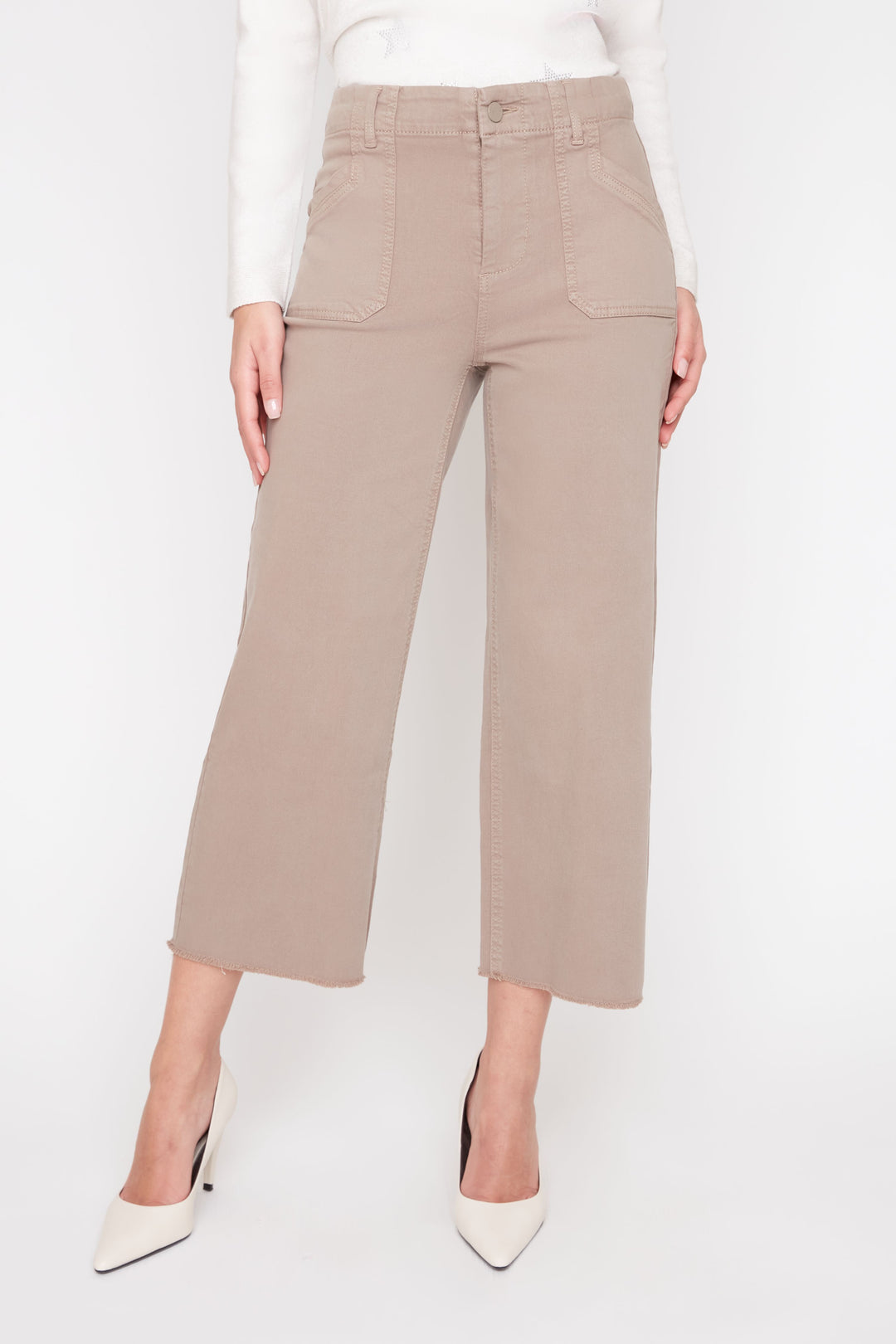 Renuar Cropped Wide Leg Pant in Storm