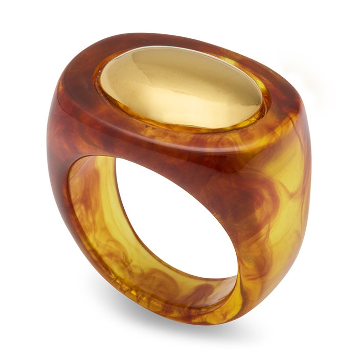 Lucas Jack Tortoise Shell Resin With Gold Ring