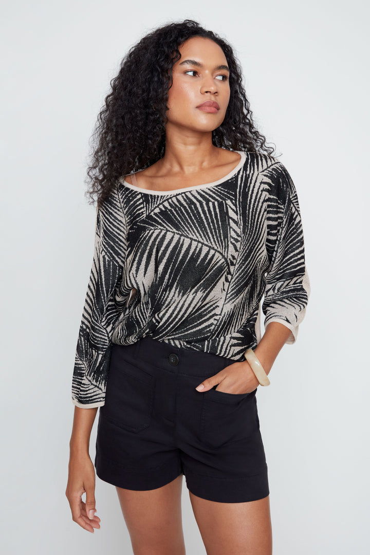 Renuar Knit Sweater in Cashew Combo