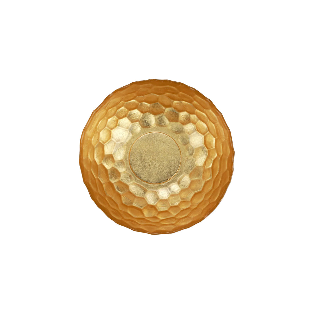 VIETRI RUFOLO GLASS GOLD HONEYCOMB SMALL BOWL