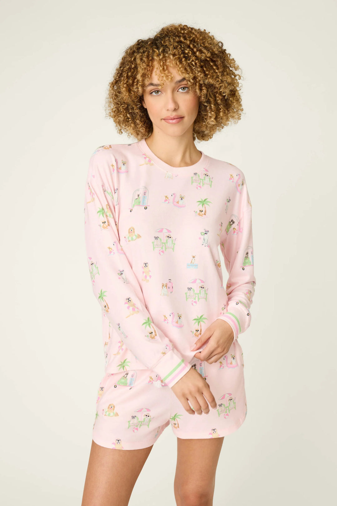 P.J. Salvage Pupcation Palms Sunnies & Sunshine Long Sleeve Top